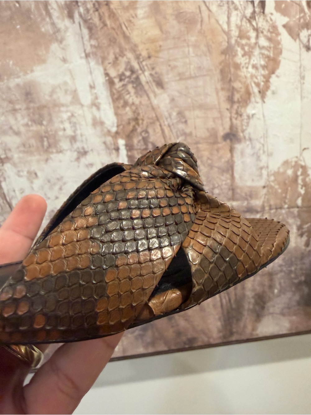 Authentic Yves Saint Laurent Bianca Knot Slides Python  Size 39.5 - Picture 14 of 16